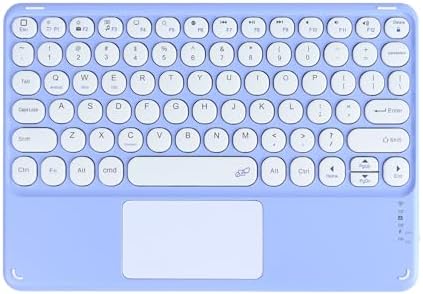 Portable Wireless Bluetooth Keyboard with Touchpad – 10-Inch Rechargeable Slim Design for i Pad Pro, Air, Mini & More | Stylish Purple Finish for Enhanced Productivity on i OS, Android & Windows Devices