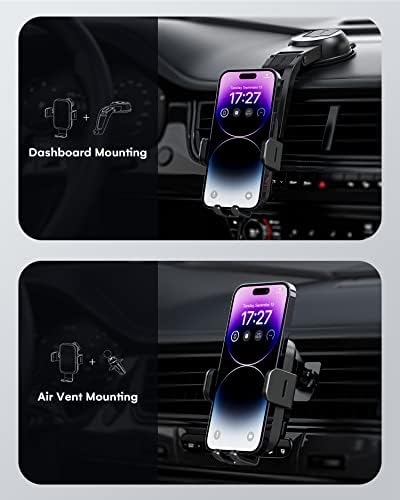 ZEEHOO DUOXX 15 W Fast Wireless Car Charger with Auto-Clamping Technology – High-Speed Dual Coils Phone Holder for i Phone 15, Samsung S23 Ultra & More – Versatile Dashboard & Vent Mount with Smart Sensor for Ultimate Convenience