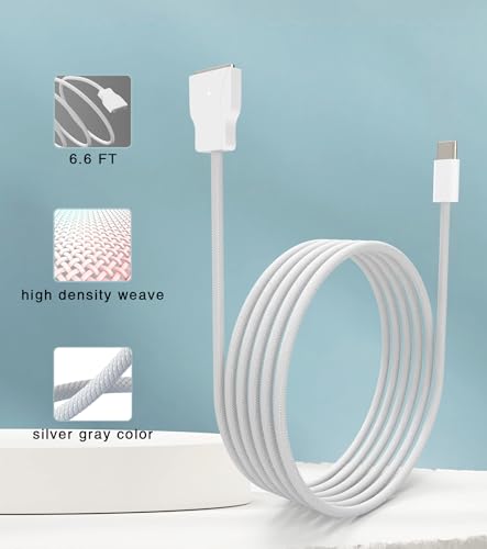 High-Speed 140 W USB-C to Magnetic 3 Charging Cable for M1, M2, M3 Mac Book Pro (2021-2024) & Air (2022-2023) – 6.6 ft Durable Nylon Cord with Enhanced Magnetic Connection for Effortless Charging and Power Delivery