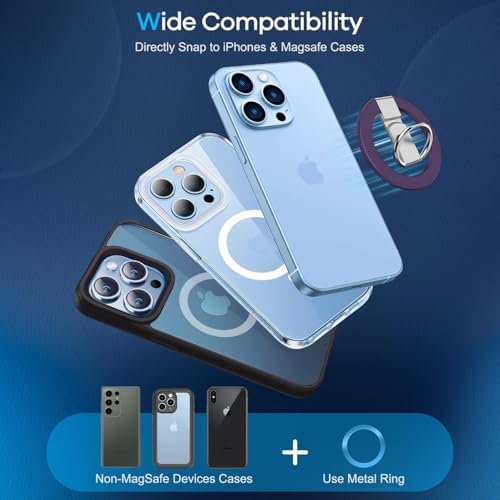 Innovative Purple Foldable Magnetic Finger Loop Kickstand – Ultra-Durable Non-Slip Ring Holder for Smartphones with 360-Degree Rotation, Ergonomic Comfort, and Universal Compatibility for i Phones and More