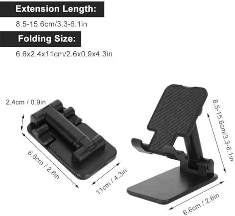 Desktop Mobile Phone Holder,Portable Adjustable Desktop Stand Holder Foldable Mirror Face Bracket for 12.9 in Mobile PhoneTablet,for Home Office,for Live BroadcastEntertainment (Black) – Enhanced Compatibility and Speed