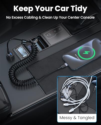 Ultimate Coiled USB A to USB C Cable for i Phone 15/16 Pro Max & Android Devices – Superior High-Speed Data Transfer & Robust Design for Seamless Apple Car Play & Android Auto Integration – Essential for Stress-Free Road Trips & Daily Drives