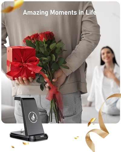 SWIO 3 in 1 Wireless Charging Station for Samsung Devices – Fast Charging Dock for Galaxy Watch 7/Ultra/6/5/4/3, S25 S24 S23 S22 S21 S20, Note 20/10, Z Fold 4/3, and Buds Pro – Space-Saving Design with Enhanced Compatibility and Rapid Power Delivery