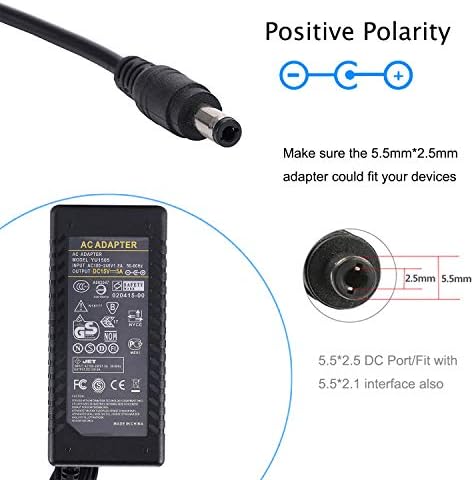 Universal 15 V 5 A Power Supply Adapter – High-Efficiency 75 W AC to DC Transformer for Photo Studio Lighting & LED Strips – 100-240 V Global Compatibility with 5.5 x 2.5 mm Connector for Reliable Performance and Versatile Use