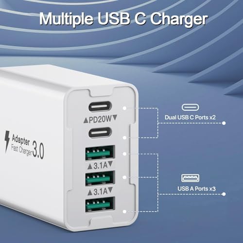 Power Up Your Productivity with the Ultimate 210 W USB-C Fast Charging Hub: Versatile 8-Port Ga N Charging Station with PD 65 W Adapter for Seamless Compatibility Across Mac Book, Dell Laptops, i Phone 16/15, and Galaxy S22/S23 – Your Essential Power Solution for Home and Office Efficiency