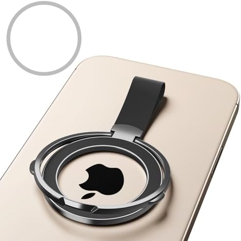 Mag Safe Universal Phone Grip & Kickstand for i Phone 12-16 Pro Max – Versatile Double-Sided Magnetic Holder for Secure Handling & Hands-Free Viewing in Gym, Kitchen & Beyond – Sleek Black Silicone Design for Stylish Convenience and Optimal Performance