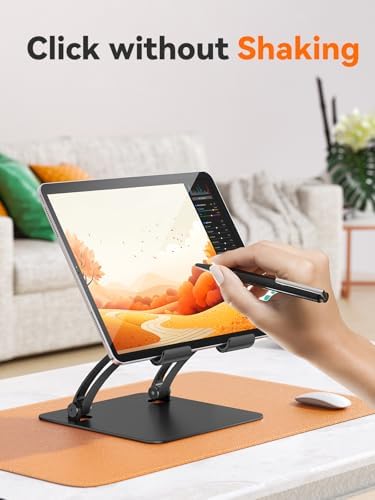 Tounee Aluminum Tablet Holder Stand – Dual Rod Adjustable Mount for Tablets, Kindles & Monitors (4.7″-16.5″) – Portable & Durable Desktop Accessory for Enhanced Viewing Comfort and Productivity
