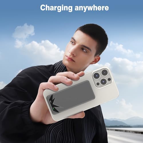 Compact Magnetic Power Bank – 5000 m Ah Wireless Charger with 20 W PD Fast Charging for i Phone 16/15/14/13/12 Pro/Mini/Max – Sleek Gold Design for Enhanced Portability and Compatibility