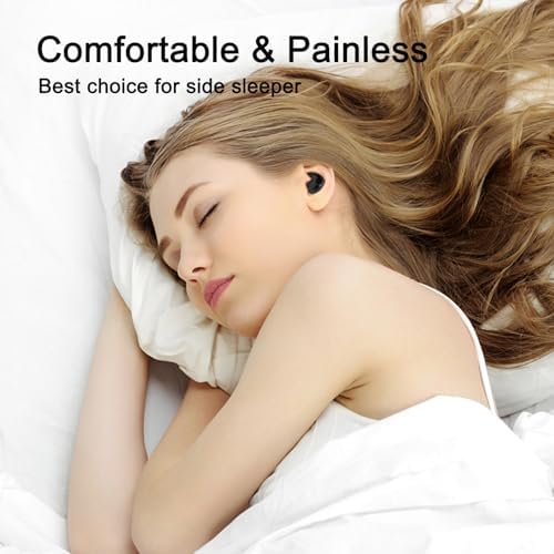 Experience Restful Nights with Invisible Sleep Wireless Earbuds – Ergonomic Earphones for Side Sleepers, Fast Charging Type-C Case, Built-in Mic for Hands-Free Use (Black) – Perfect Comfort for Quality Sleep and Relaxation