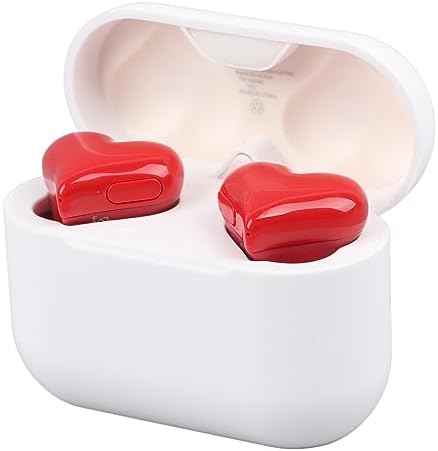 Dpofirs Heart-Shaped Bluetooth Earbuds – Lightweight Stereo Headphones with Active Noise Canceling, Premium Sound Quality, and Customizable Fit – Includes Charging Case and 6 Ear Tips for Ultimate Comfort and Compatibility