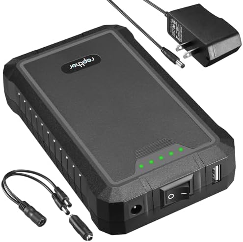 Rapthor 12 V 6500 m Ah & 5 V 13000 m Ah Rechargeable Lithium-Ion Power Bank – Versatile Fast Charger for Heated Jackets, CCTV Cameras, and More – Lightweight, Compact Design for Outdoor Adventures – Enhanced DC Output Compatibility and Safety Features