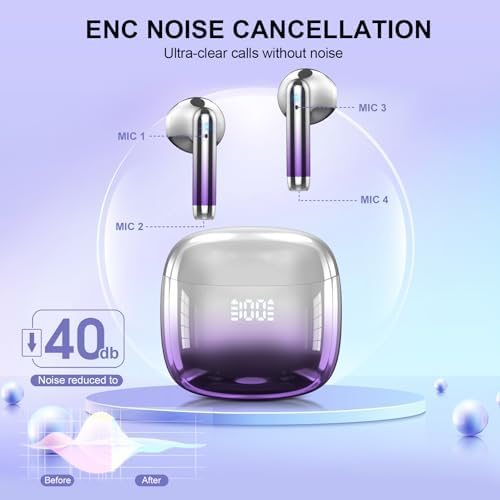 Kicoeon Premium Wireless Earbuds – 48-Hour Uninterrupted Playtime, Advanced IPX7 Waterproof Rating, Next-Gen Bluetooth 5.4 for Seamless Connectivity, Enhanced Call Clarity with Quad Microphone System, Elegant Beige Design Tailored for Active Lifestyles, Fully Compatible with Android & i OS Devices