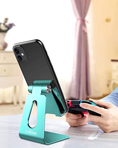 CreaDream Adjustable Cell Phone Stand, Phone Stand, Cradle, Dock, Holder, Aluminum Desktop Stand Compatible with Phone 13 12 Pro Max Charging, Accessories Desk, All Mobile Phones, Sierra Blue – Enhanced Compatibility and Speed