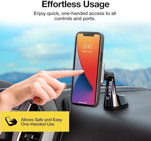 Transform Your Driving Experience with the Scosche MP2 FM-XCES0 Magic Mount Pro2 – Universal Flush Magnetic Car Mount Compatible with Mag Safe, i Phones, Galaxy, Pixel & All Smartphones – Effortless Hands-Free Access and Enhanced Stability for Safe Navigation