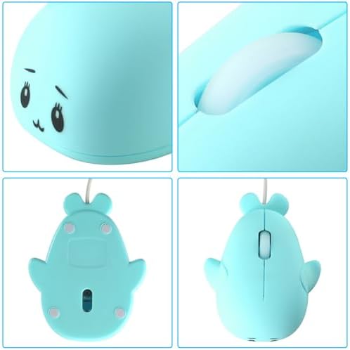 Delightful Pink Dolphin USB Wired Mouse – Adorable 1600 DPI Optical Mouse for Kids and Adults | Perfect for Travel, School, Office & PC Use | Fun Cartoon Design for Enhanced Productivity and Smiles