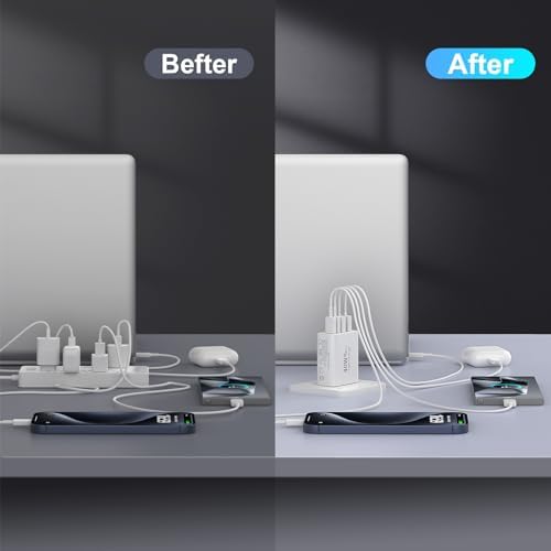 Maximize Your Charging Potential with the 65 W Multi-Port USB C Power Adapter – 6-in-1 Fast Charger for i Phone 16/15/14/13/12/Pro Max, i Pad Pro/Air, and Samsung Galaxy S25 – Unmatched Speed and Safety for Effortless On-the-Go Device Management