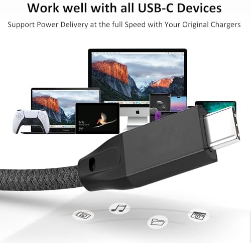Experience High-Speed Connectivity with Use Bean USB C to USB C Cable – 100 W Fast Charging & 20 Gbps Data Transfer – 15 FT Dual Pack for Mac Book Pro, Galaxy S25 Ultra, i Pad Mini 6, and More – Enhanced 4 K Video Output for Ultimate Performance and Compatibility