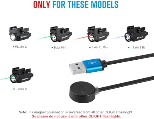 OLIGHT MCC S Magnetic Charging Cable for PL-MINI 2, Baldr S, BL/Mini & RLMini – Fast, Efficient Charging Solution for On-the-Go Power Needs with Enhanced Compatibility for Power Banks and Solar Chargers