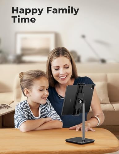 Tounee 360-Degree Ergonomic Tablet Stand – Ultimate Adjustable Desk Holder for i Pad Pro 12.9, Surface Pro & All 4.7-15.6″ Devices – Sturdy Clamp Design in Sleek Black for Enhanced Comfort and Productivity