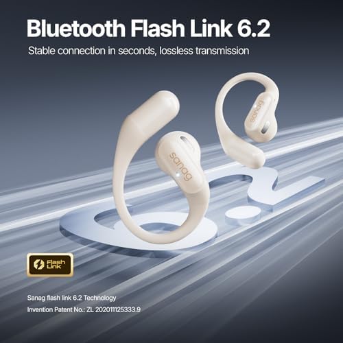 Lightweight Sanag Open Ear Bluetooth 5.3 Headphones – Superior Hi-Fi Sound with 26-Hour Battery Life and IPX4 Water Resistance for Ultimate Comfort in Active Lifestyles