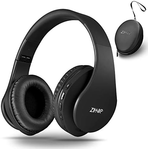 ZIHNIC Bluetooth Over-Ear Headphones – Premium Foldable, Noise-Cancelling Wireless & Wired Headset with Micro SD/TF Card Support and FM Radio – Lightweight Comfort & Superior Sound Quality for Uninterrupted Listening on Mobile Devices and PCs (Black)