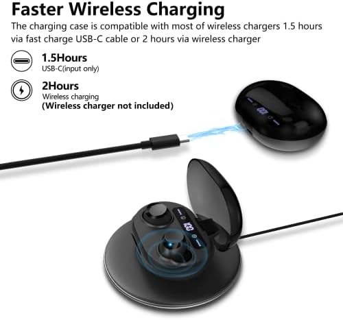 Aruind® Premium Bluetooth Earbuds – 56 Hours Playback True Wireless Stereo with IPX7 Waterproof Rating, Deep Bass Sound, LED Battery Display & Long-Distance Connectivity – Ideal for Active Lifestyles and Seamless Device Compatibility