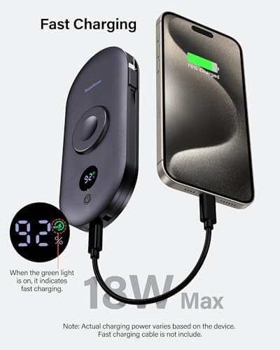 High-Capacity 10000 m Ah Power Bank with Built-in AC Wall Plug – Ultra-Fast Charging Solution for i Phone, Apple Watch, Air Pods, i Pad, and More – Compact Portable Charger for On-the-Go Power Needs – Enhanced Compatibility for All Your Devices