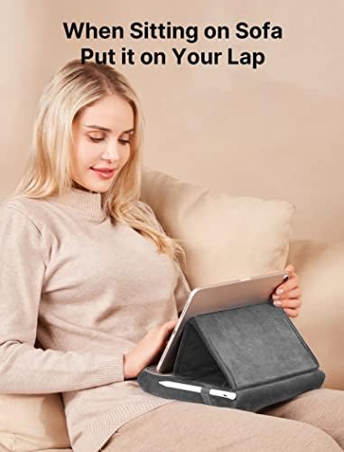 JSAUX Multi-Angle Tablet Pillow Stand – Ergonomic Holder for i Pad, Kindle & Smartphones, 4-11″ Devices in Navy Blue – Ultimate Comfort for Hands-Free Viewing on Bed, Lap or Desk, Ideal for Movies, Reading & Video Calls