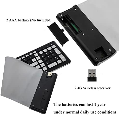 Ultimate Travel-Friendly Wireless Silicone Keyboard – Foldable & Portable Design for PC and Laptop, Ergonomic Soft Rubber Typing Experience, Perfect for On-the-Go Professionals and Digital Nomads, Clutter-Free Workspace with Enhanced Compatibility and Speed