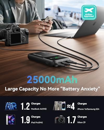 Experience Uninterrupted Power with INIU 140 W High-Capacity 27000 m Ah Portable Charger – Fast Charging USB-C Power Bank for Laptops, Tablets, and Phones with Digital Display – Perfect Travel Companion for i Phone 16, i Pad, Mac Book, and More