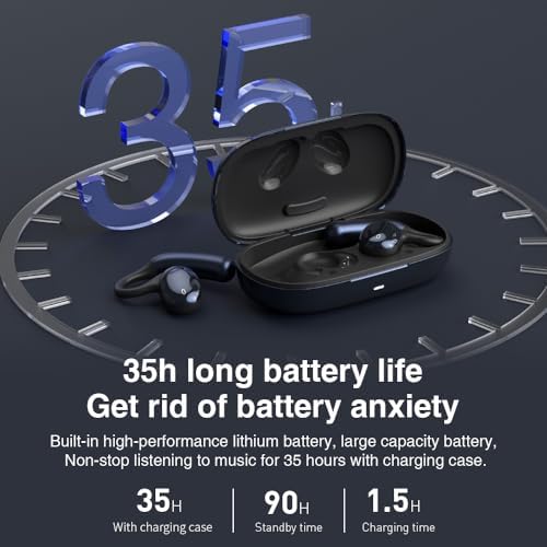 Experience Unmatched Audio Freedom with Butyoef Open Ear Bluetooth Earbuds – 90 Hours of Playtime, Advanced Noise Cancellation, and Air Conduction Comfort for All-Day Wear – Waterproof IPX7 for Ultimate Protection – Ideal Wireless Solution for Meetings, Driving, and Travel with Superior Device Compatibility