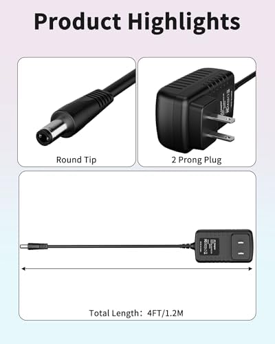 5 V AC Power Adapter for Crosley Voyager Turntables – Reliable Charger for CR8017 B-AM, B-SA, A-BK Models – Essential Lightweight Power Supply for Seamless Vinyl Playback – Durable Accessory for Audiophiles – Enhance Your Music Experience with Unmatched Sound Quality