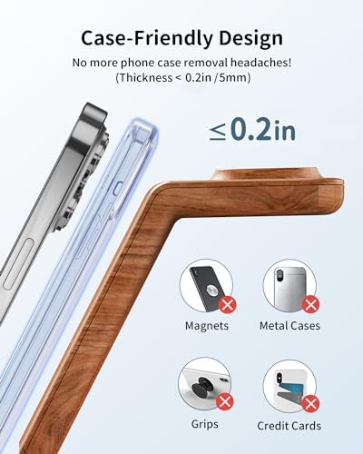 Magnetic Wireless Charging Station for i Phone 15/14/13/12 Pro Max & Apple Devices – Joy Geek 3-in-1 Fast Charger Pad for i Phone, Apple Watch Ultra 9-2, and Air Pods – Compact Design with Enhanced Compatibility and Secure Magnetic Alignment