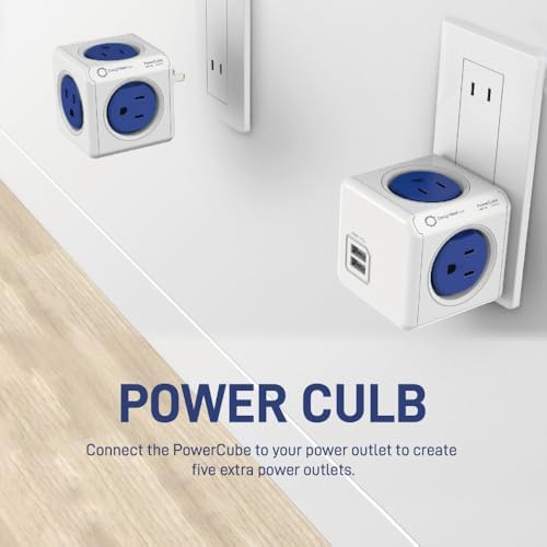 CILIA Power Cube Surge Protector with 4 AC Outlets & 2 High-Speed USB Ports – Compact Travel & Home Power Strip with Overload Protection for Ultimate Device Safety and Versatile Charging Solutions