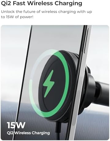 i Ottie Velox Magnetic Wireless Car Mount for Mag Safe i Phones 12-15 Series – Fast Charging, 360-Degree Rotation & Sleek Design for Ultimate Driving Convenience