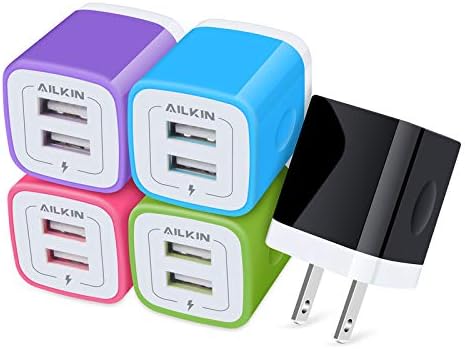 5-Pack Dual Port USB Wall Charger – Fast Charging Power Adapter Cube for i Phone 16, Samsung Galaxy, and More – Compact Travel Brick with Safety Features for Quick Device Charging and Enhanced Compatibility – Ideal for Home and On-the-Go Use