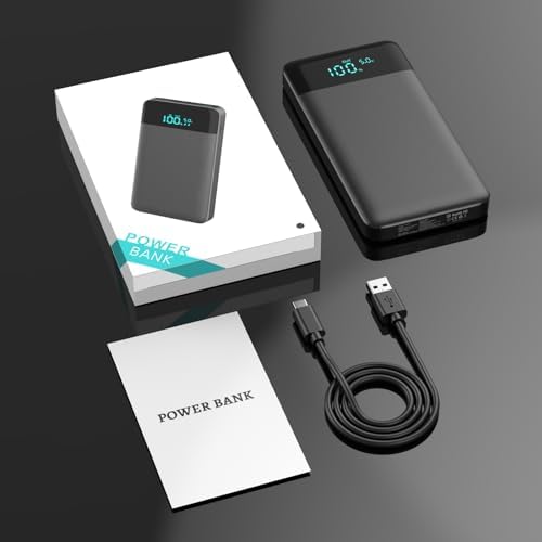 Ultra Slim 10800 m Ah Portable Charger with LCD Display – Fast Charging Power Bank with 20 W PD USB-C Output, Ideal for i Phone 15, 14 & Samsung Android – Compact Power Solution for On-the-Go Charging