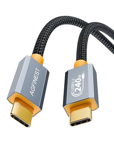 AGFINEST 240 W USB C to USB C Cable – Ultra-Fast 20 Gbps Data Transfer, 4 K@60 Hz Video Support, PD 3.1 48 V Fast Charging, 6.6 FT Length for Enhanced Device Compatibility and Performance