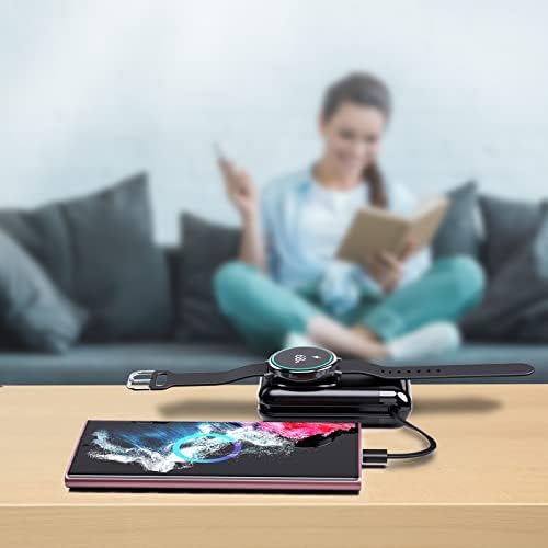 Versatile 2-in-1 Portable Charger: 6000 m Ah High-Capacity Watch and Phone Charger for Galaxy Watch 7/Ultra/6/5 Pro/4/Active 2 & Samsung Galaxy S25 Ultra/S24 Ultra/Z Fold6/Z Flip6 – Fast Charging, Lightweight Design for On-the-Go Power Solutions