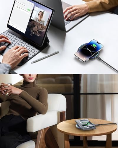 NANAMI Dual Pack Fast Wireless Charger – Qi Certified 10 W Charging Pad for i Phone 15/14/13/12/SE 2020/11 Pro & Samsung Galaxy S25/S24/S23/S22/S21/S20/Note 20 – Effortless Device Compatibility & Enhanced Speed for Air Pods Pro/3/2 – Sleek, Portable Design with Non-Slip Surface for Uninterrupted Charging