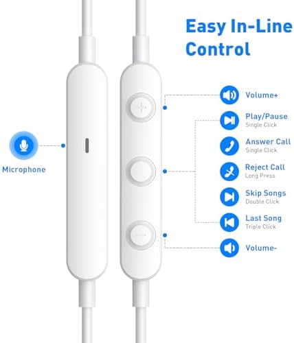 Elevate Your Audio Experience with Premium USB C Wired Earbuds for Apple & Android – Superior Hi-Fi Stereo Sound, In-Line Microphone, and Quick Volume Control – Perfectly Compatible with i Phone 16 Pro Plus, Google Pixel 8/7/6 A/5, and Samsung S24/S23/S22/S21 – Ergonomically Designed for All-Day Comfort and Unmatched Clarity in Music and Calls