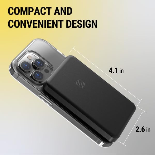 Scosche PB10 PD-SP Go Bat 10000 m Ah Dual Port Portable Power Bank – 20 W USB-C & 18 W USB-A Fast Charging Battery Pack for i Phone & Android Devices – Ultimate Travel Companion for Quick, Reliable Charging Solutions