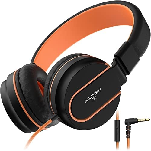 Stylish AILIHEN I35 Kids Foldable Headphones with Safe 93 d B Volume Limiting and HD Microphone – Perfectly Designed for Learning and Fun on Chromebooks, Laptops, and Tablets – Trendy Pink and Purple Color for Young Explorers and Students