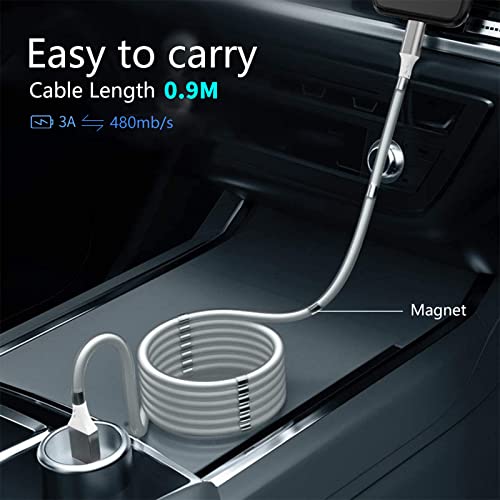 Revolutionize Your Charging with the 3 FT Magnetic Charging Cable – Effortless Data Transfer and Fast Charging for Galaxy S21/S20 Ultra, Note 20/10/9/8, Pixel, LG V30, Nintendo Switch, and One Plus 5 – Enhanced Magnetic Absorption and Compact Durability for Seamless Connectivity on the Go