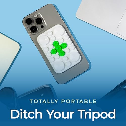Revolutionary Magnetic Suction Phone Mount for Seamless Content Creation and Fitness | The Clingy Thingy – Mag Safe Compatible Holder for i Phone 16/15/14/13/12 in Elegant White/Green – Experience Unmatched Hands-Free Versatility with Superior Grip and Ultra-Portable Design