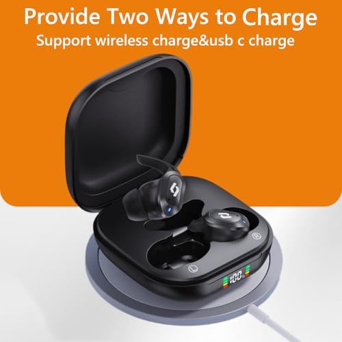 Experience Unmatched Audio Freedom: CREASO Waterproof Bluetooth Earbuds with 64-Hour Playtime, Deep Stereo Bass, and Integrated Microphone – Ideal for Athletes, Gamers, and Daily Commuters – Effortless Syncing with i Phone & Android Devices – LED Battery Indicator for Instant Power Updates