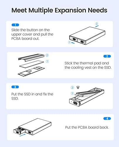 ORICO Dual M.2 NVMe SSD Docking Station – High-Speed USB 3.2 Gen2 Aluminum Adapter for PCIe M-Key & B&M Key SSDs (2230/2242/2260/2280), Tool-Free Design, Up to 4 TB Storage Capacity – Ultimate Performance & Versatility for Tech Enthusiasts