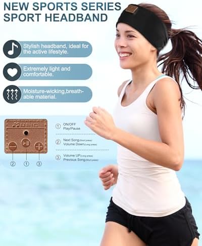 Revolutionary Ultra-Slim Bluetooth Headband Earphones – Dual-Pack for Exceptional Comfort During Sleep, Meditation, and Active Lifestyles – Premium HD Stereo Sound Engineered for Insomnia Relief – Chic Black & Grey Aesthetic with Advanced Bluetooth Connectivity for Seamless Multi-Device Use