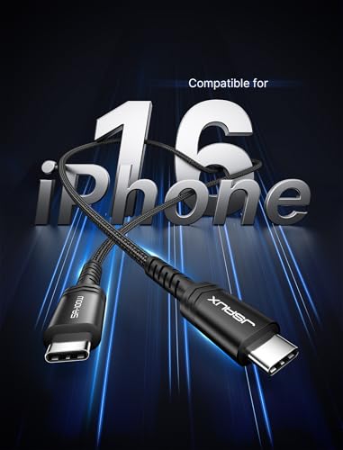 JSAUX Versatile 3-Pack USB C to USB C Cable Set – 100 W Fast Charging (10 ft, 6.6 ft, 3.3 ft) for Nintendo Switch, i Phone 16/15 Pro Max, Samsung Galaxy S25/S24, i Pad Pro – Durable, High-Speed Type C Charger Cables in Sleek Black Design for Ultimate Compatibility and Convenience