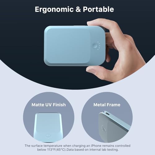 NOBIS 5000 m Ah Slim Magnetic Power Bank with Built-In USB-C Cable – Wireless Portable Charger for Quick Charge 3.0 and Mag Safe Compatibility – 22.5 W Fast Charging Solution for Android and i Phone Users on the Go